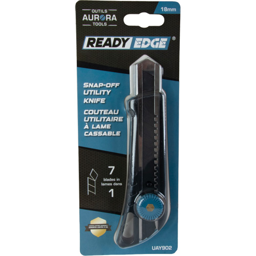 Couteau professionnel de 18 mm avec verrouillage &agrave; cliquet, Acier inoxydable, Robuste, Prise en Plastique Superchem Industries