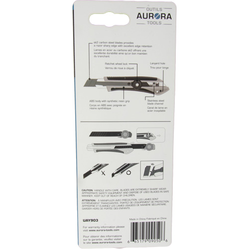 18mm Professional Knife, Stainless Steel, Heavy-Duty, Rubber Handle Superchem Industries