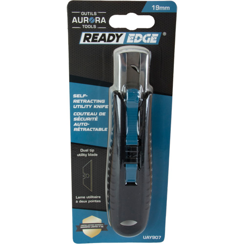Standard-Duty Retractable Safety Knife, Stainless Steel, Rubber Handle Superchem Industries