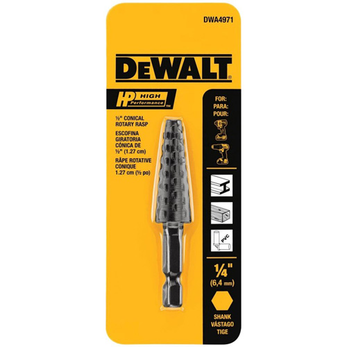 High Performance 1/2" Conical Rotary Rasp with 1/4" Hex Shank Superchem Industries