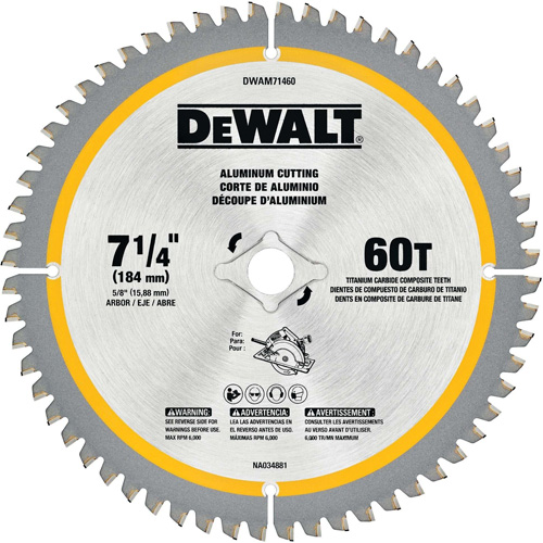 Lame circulaire en acier avec pointes en carbure de tungst&egrave;ne, 7-1/4", 60 dents, Pour Non ferre Superchem Industries