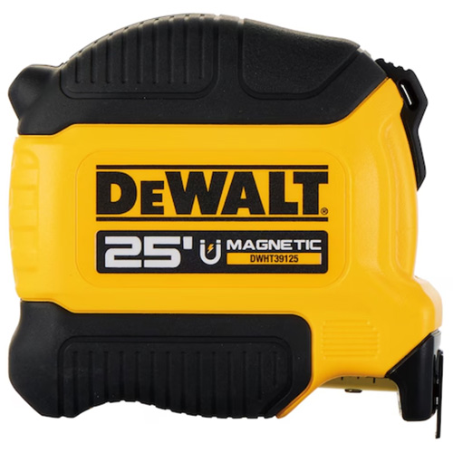 Compact Magnetic Tape Measure, 25', Imperial Graduations Superchem Industries