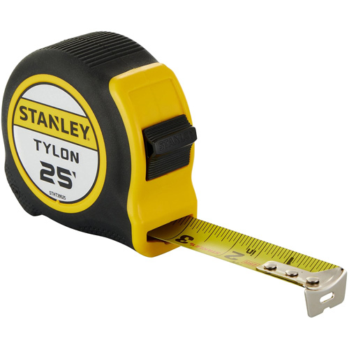 Tylon Tape Measure, 25', Imperial Graduations Superchem Industries
