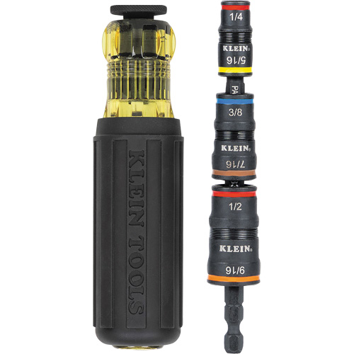 7-in-1 Impact Flip Socket Set with Handle, 1/2"/5/16"/1/4"/7/16"/9/16"/3/8' Drive, 7 Pcs Superchem Industries