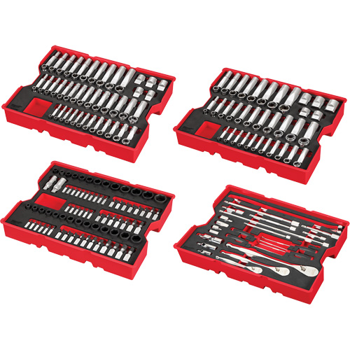 Metric & SAE Ratchet & Socket Set with Trays for PACKOUT Drawers, 242 Pcs, Impact, 1/4"/3/8"/1/2" Drive Size, Deep Superchem Industries
