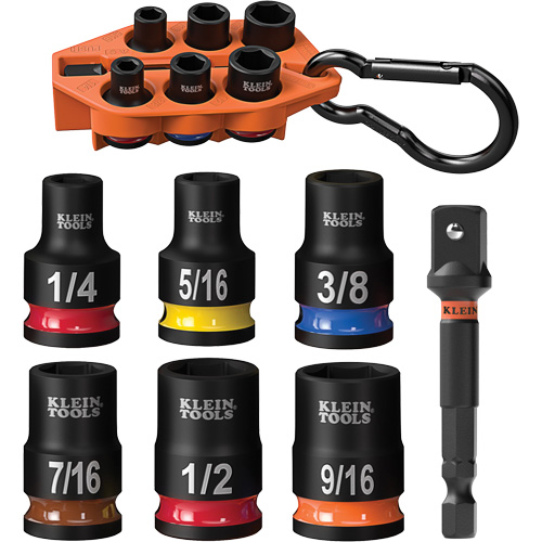 Grab-And-Go Impact Socket Set, SAE, 7 Pcs, Impact, 3/8" Drive Size Superchem Industries
