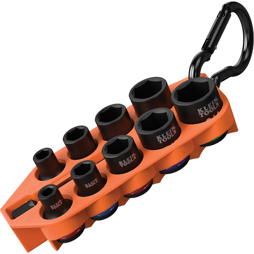 Grab-And-Go Impact Socket Set, SAE, 10 Pcs, Impact, 3/8" Drive Size Superchem Industries