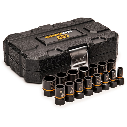 Bolt Biter Extraction Socket Set, 15 Pcs, Impact, 1/4"/3/8" Drive Size Superchem Industries