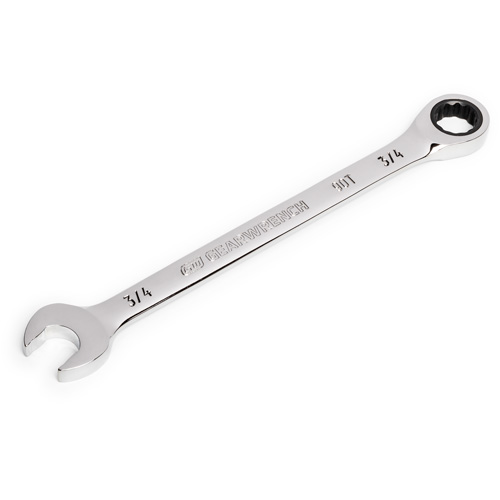 90-Tooth Ratcheting Combination Wrench, 12 Point, 3/4", Chrome Finish Superchem Industries