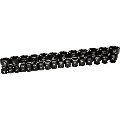 6 Point SAE Socket Set, 29 Pcs, Impact, 3/4" Drive Size Superchem Industries