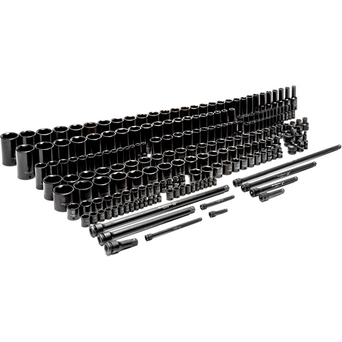 6-Point SAE/Metric Master Socket Set, 209 Pcs, Impact, Deep Superchem Industries
