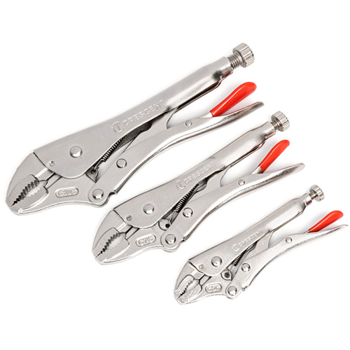 Curved Jaw Locking Pliers with Wire Cutter Set, 3 Pieces Superchem Industries