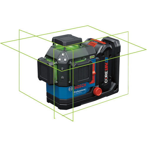 Laser dalignement/nivellement 360 connect&eacute; &agrave; faisceau vert &agrave; trois points Superchem Industries