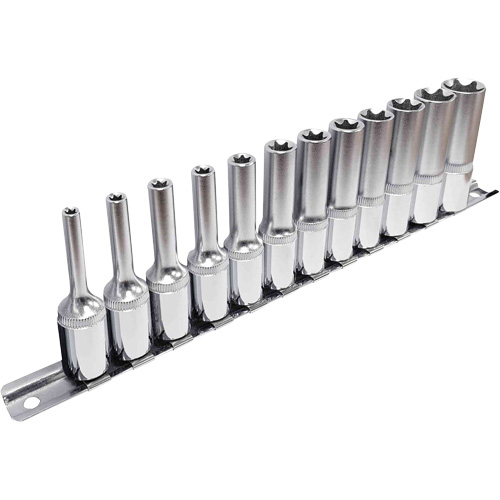 External TORX&reg; Socket Set, 12 Pcs, 3/8" Drive Size, Deep Superchem Industries