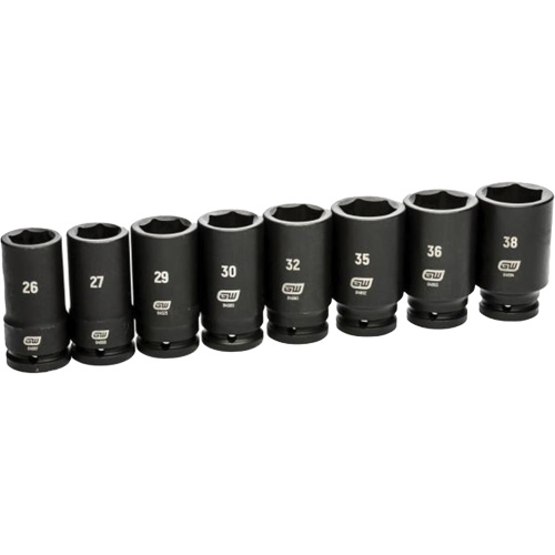 6 Point SAE Socket Set, 8 Pcs, Impact, 3/4" Drive Size, Deep Superchem Industries