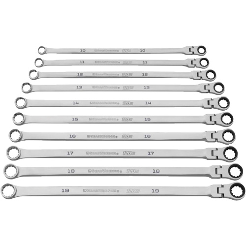 Jeu de cl&eacute;s Gearbox &agrave; t&ecirc;te flexible XL et cannelure universelle 120XP, Cl&eacute; polygonale, 10 morceaux, Imp&eacute;rial Superchem Industries