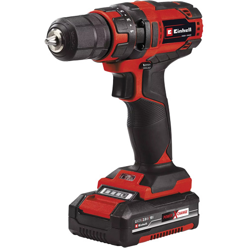 Cordless Drill/Driver Kit, Lithium-Ion, 18 V, 3/8" Chuck, 310 in-lbs Torque Superchem Industries