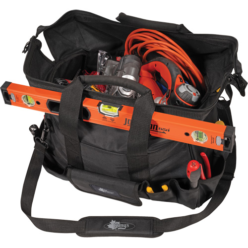 Phantom Collection 18" Contractor's Tool Bag, Ballistic Polyester, 25 Pockets, Black Superchem Industries