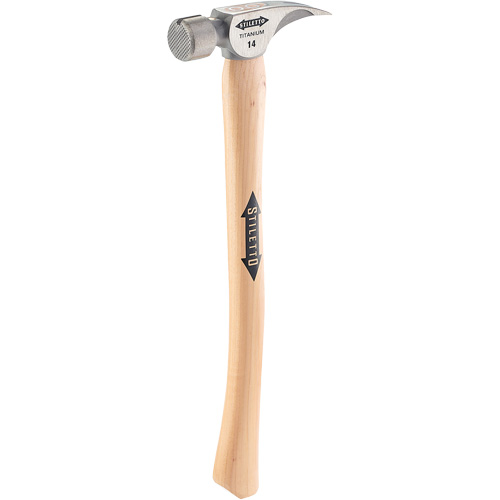 Marteau &agrave; face en titane frais&eacute;e avec manche incurv&eacute; en noyer, 14 oz, Prise en Bois, 18" lo Superchem Industries
