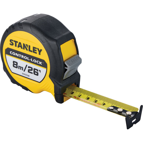 CONTROL-LOCK Tape Measure, 25 mm x 26'/8 m, Imperial & Metric Graduations Superchem Industries