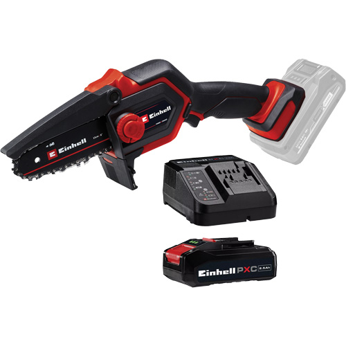 Cordless Compact Pruning Chain Saw with 2.5Ah Battery & Charger Starter Kit, 6", Battery Powered, 18 V Superchem Industries