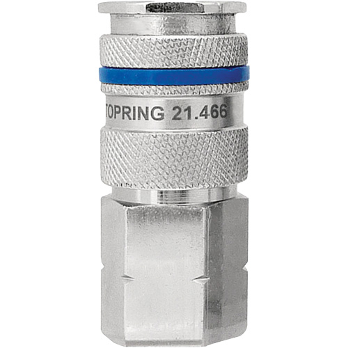 QUIKSILVER Industrial Quick Coupler, Nickel Plated Brass, 3/8", Female NPT, 435 PSI Superchem Industries