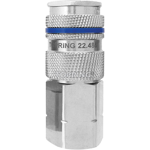 QUIKSILVER Industrial Quick Coupler, Nickel Plated Brass, 1/2", Female NPT, 500 psi Superchem Industries