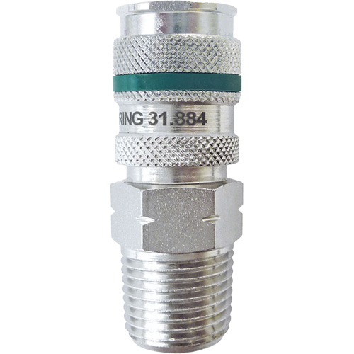QUIKSILVER Ultraflo 7.8 mm Quick Coupler, Zinc-Plated Steel, 1/2", Male NPT, 362 PSI Superchem Industries