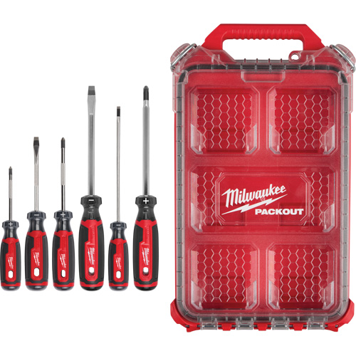 Ensemble de tournevis &agrave; prise coussin&eacute;e avec organisateur compact &agrave; profil bas PACKOUT, 6 m Superchem Industries