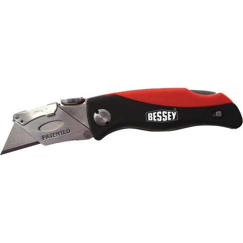 Folding Utility Knife, 2-3/8" Blade, Plastic/Cushion Handle Superchem Industries