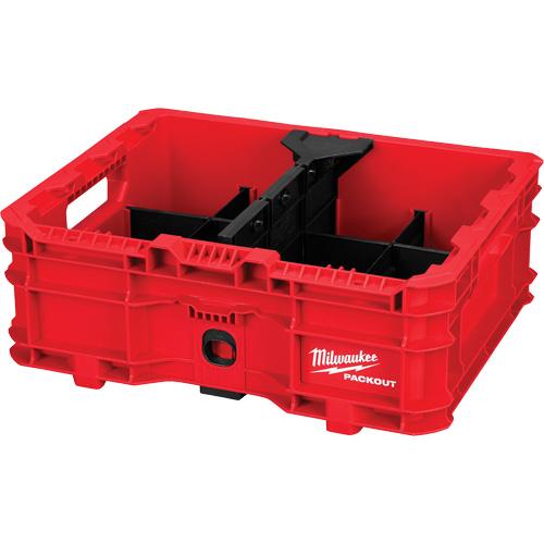 PACKOUT Low-Profile Crate, 15" x 18-5/8" x 6-5/8", Black/Red Superchem Industries