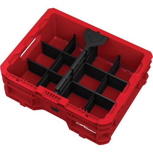 PACKOUT Low-Profile Crate, 15" x 18-5/8" x 6-5/8", Black/Red Superchem Industries