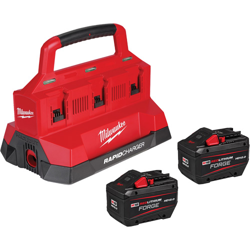 Ensemble de d&eacute;marrage M18 Forge avec 2 bloc-piles et chargeur rapide &agrave; six baies, Lithium-ion, 18 V, 12 Ah Superchem Industries