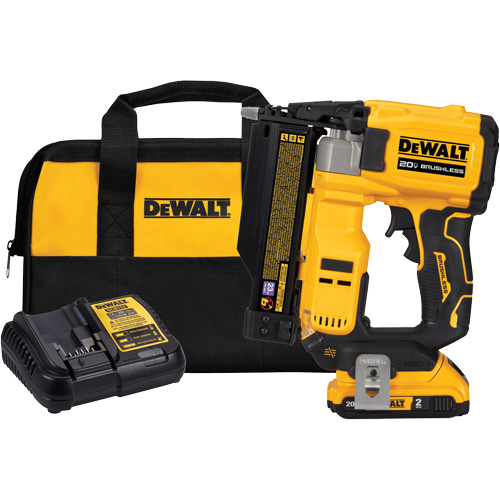 ATOMIC COMPACT SERIES Brushless Cordless 23 Ga. Pin Nailer Kit, 20 V, Lithium-Ion Superchem Industries