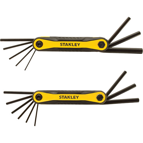 2-Piece Durable Folding Hex Keys, 8 Pcs., Metric & Imperial Superchem Industries