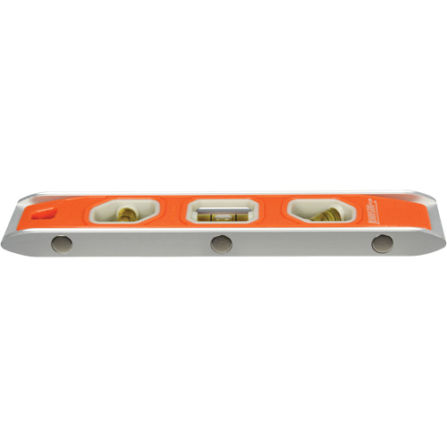 Glo-View&reg; Torpedo Level, 9" L, Aluminum, 3 Vials, Magnetic Superchem Industries