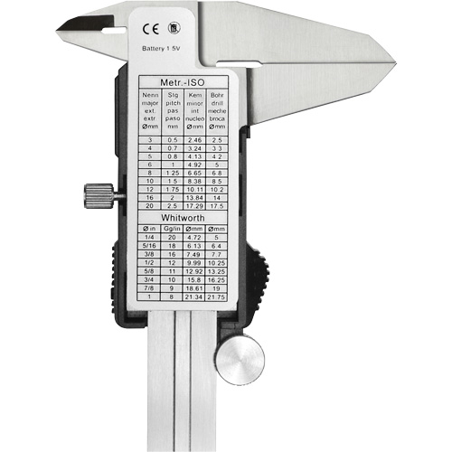 Pied &agrave; coulisse num&eacute;rique, R&eacute;solution de 0,0005" (0,01 mm), 0" - 6" (0 mm - 150 mm) gamme de mesure Superchem Industries