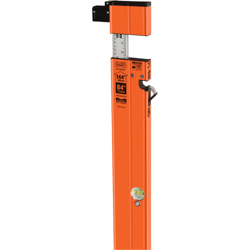 Heavy-Duty Extendable Plate Level, 12'/7' L, Aluminum, 3, Non-Magnetic Superchem Industries