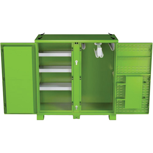 Armoire ventil&eacute;e pour le rangement d'&eacute;PI sur place, Acier, Vert lime haute visibilit&eacute; Superchem Industries
