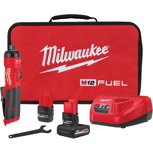 FUEL Straight Die Grinder Kit, 1/4" Collet, 12 V, Lithium-Ion Superchem Industries