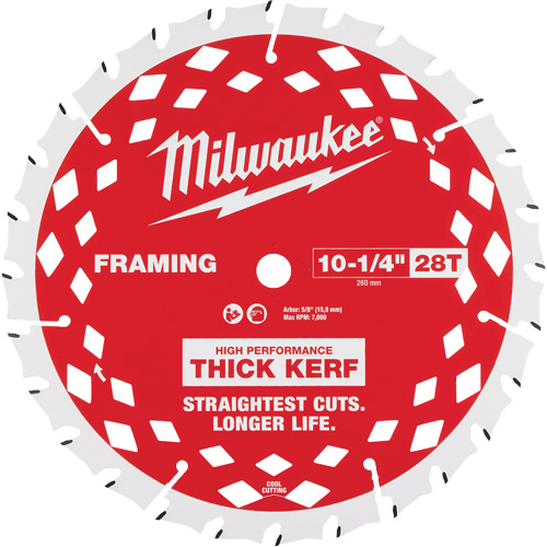 Thick Kerf Framing Circular Saw Blade, 10-1/4", 28 Teeth, Wood Use Superchem Industries