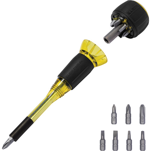 8-in-1 Tru-Grip Screwdriver with Stubby, 6-57/100" L, Plastic Handle Superchem Industries