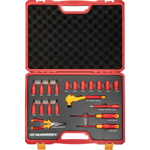 3/8" Drive VDE Insulated Tool Set, 1000 V, 20 Pcs Superchem Industries