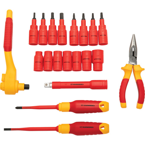 3/8" Drive VDE Insulated Tool Set, 1000 V, 20 Pcs Superchem Industries