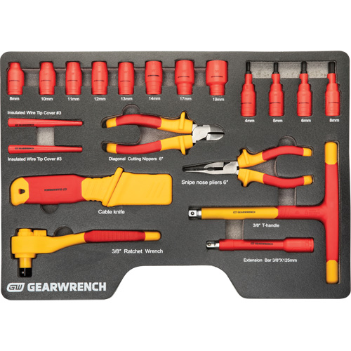 Jeu d'outils VDE isol&eacute;s, 1000 V, 39 M Superchem Industries