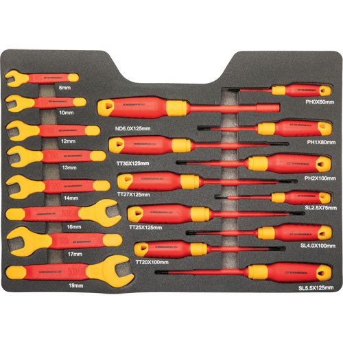 Jeu d'outils VDE isol&eacute;s, 1000 V, 39 M Superchem Industries