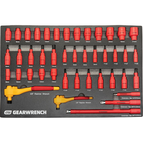 Jeu d'outils VDE isol&eacute;s, 1000 V, 72 M Superchem Industries