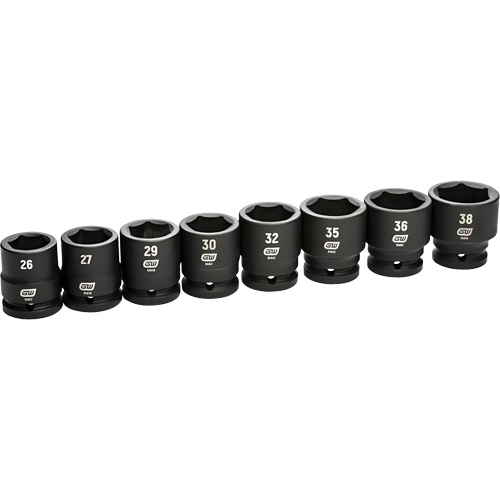 Jeu de douilles m&eacute;triques &agrave; 6 pans, 8 Mcx, Chocs, Prise de 3/4" Superchem Industries