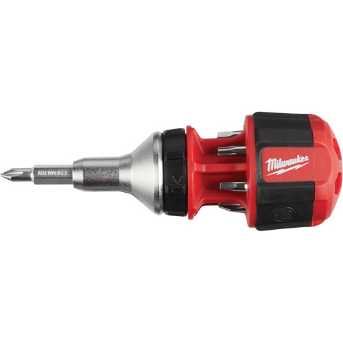 Tournevis compact &agrave; cliquet 8-en-1 &agrave; embouts multiples avec porte-embout de 1/4", Prise Coussin&eacute;e Superchem Industries