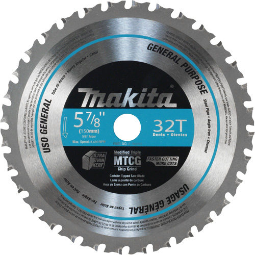 General-Purpose Carbide-Tipped Saw Blade, 5-7/8", 32 Teeth, Metal Use Superchem Industries